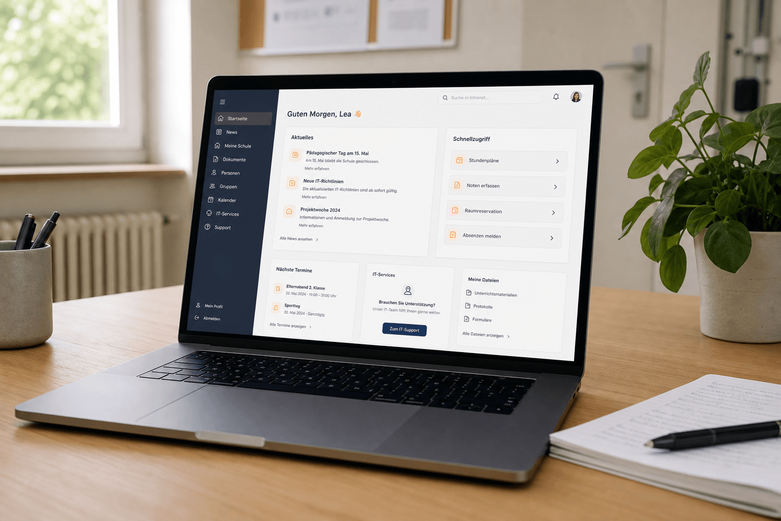 Intranet Centre André Henzelin sur ordinateur portable