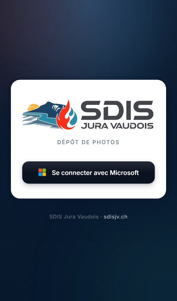 Connexion avec le compte Microsoft du SDIS